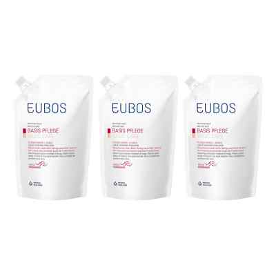 Eubos Basic Skin Care liquid wash and shower red refill soap-free (3x400 ml)