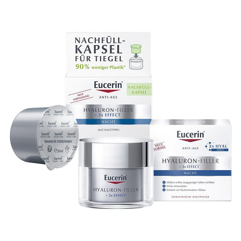 Eucerin Anti-Age Hyaluron-Filler Nachtcreme + Nachfüllkapsel (2x50 ml)