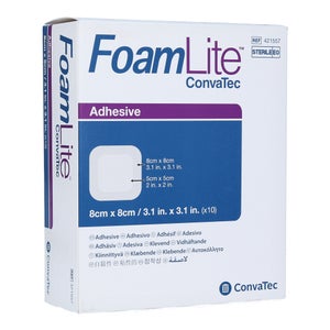 FOAM LITE Convatec pansement en mousse PU adhésif 8x8 cm (10 pièces)