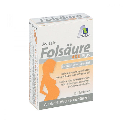 Avitale Folsäure 400 Plus B12+Jod Tabletten (120 Stück)