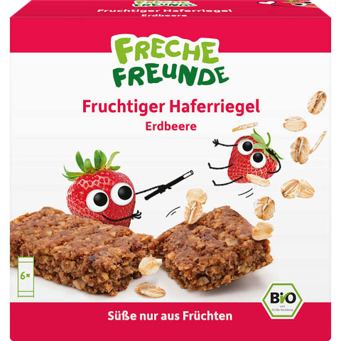 Freche Freunde barre de fruits à l'avoine et à la fraise, dès 3 ans (6x30 g, 180 g)