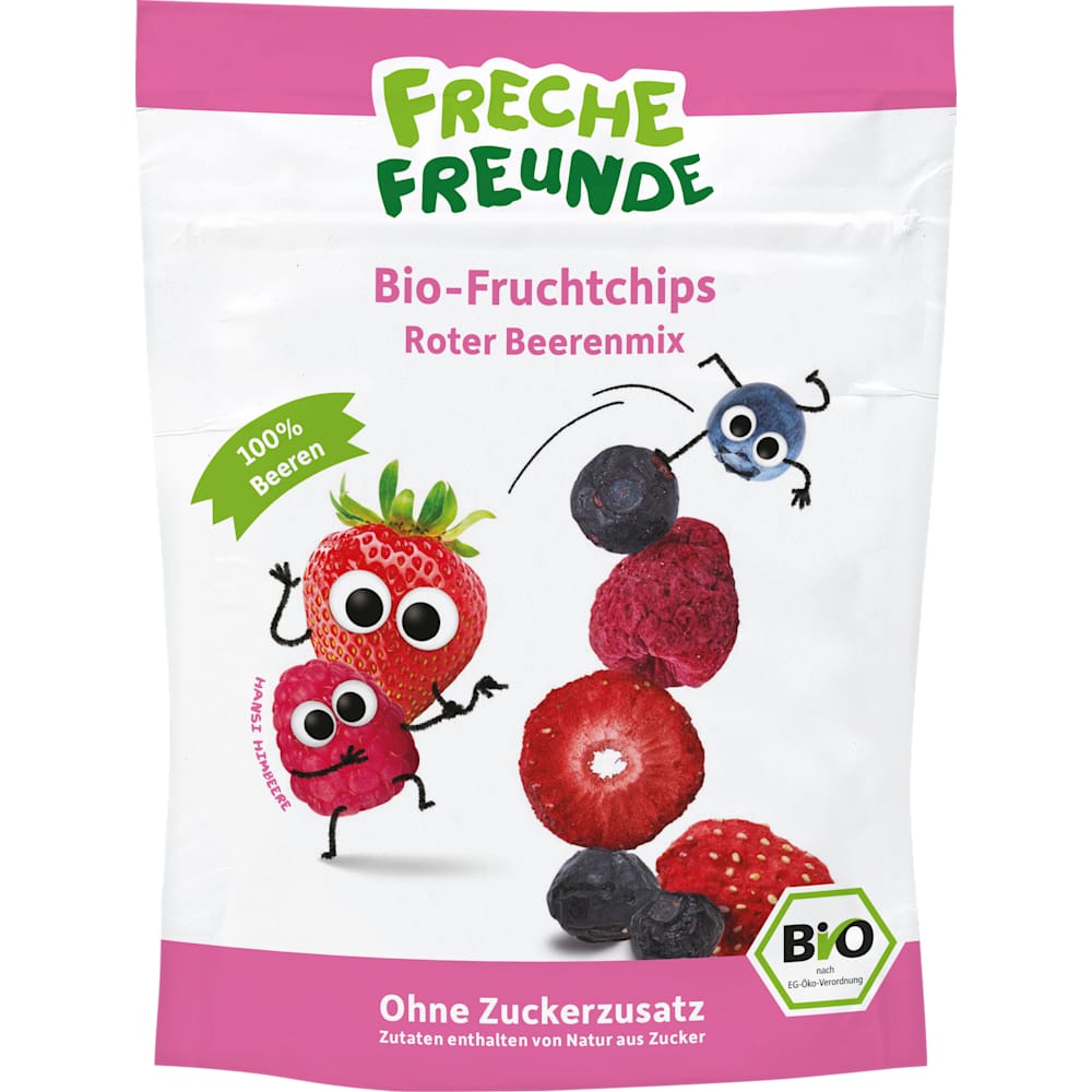 Freche Freunde Snack pour enfants chips de fruits mélange de baies rouges, dès 3 ans (10 g)