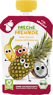 Freche Freunde Fruchtpüree Apfel, Banane, Ananas & Kokosnuss ab 6 Monaten (100 g)