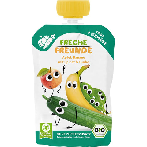 Freche Freunde apple, banana, spinach and cucumber fruit pouch from 6 months (100 g)