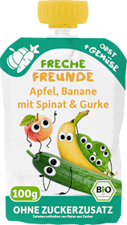 Freche Freunde Quetschmus Apfel, Banane, Spinat und Gurke ab 6 Monaten (100 g)