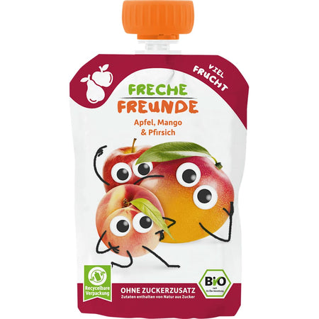 Freche Freunde Quetschie pomme, mangue & pêche dès 1 an (100 g)