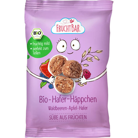 FruchtBar Snack enfant bouchées d'avoine, baies des bois, pomme & avoine dès 3 ans (40 g)