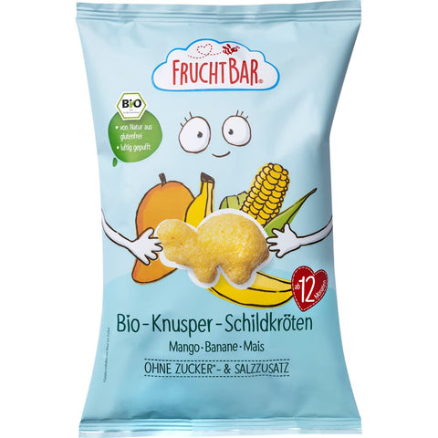FruchtBar Snack pour enfants tortues croustillantes mangue banane maïs, dès 12 mois (30 g)