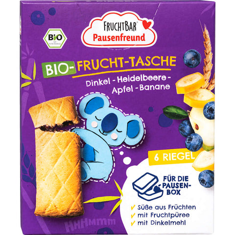 FruchtBar Pausenfreund poche de fruits, épeautre, myrtille, pomme, banane, dès 3 ans (6 x 22 g, 132 g)