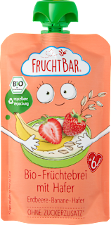 FruchtBar Gourde de purée de fruits avoine, fraise et banane (dès 6 mois) (120 g)