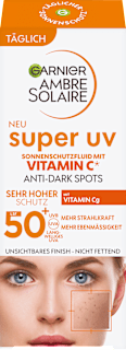 Garnier Ambre Solaire Super UV fluide visage avec vitamine C SPF 50+ (40 ml)
