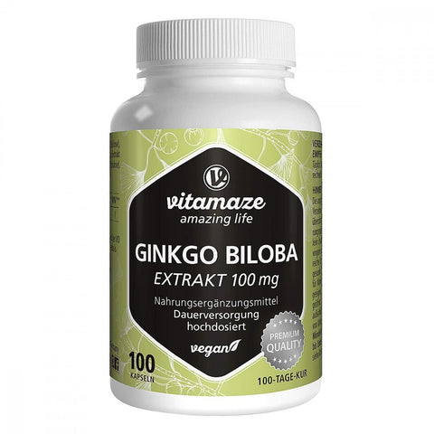 Vitamaze Ginkgo Biloba 100 mg high-dose vegan capsules (100 pieces)