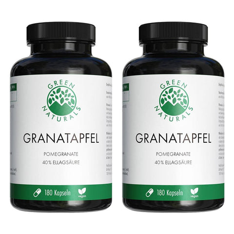 GREEN NATURALS Granatapfel + 40 % Ellagsäure Kapseln (2x180 Kapseln)