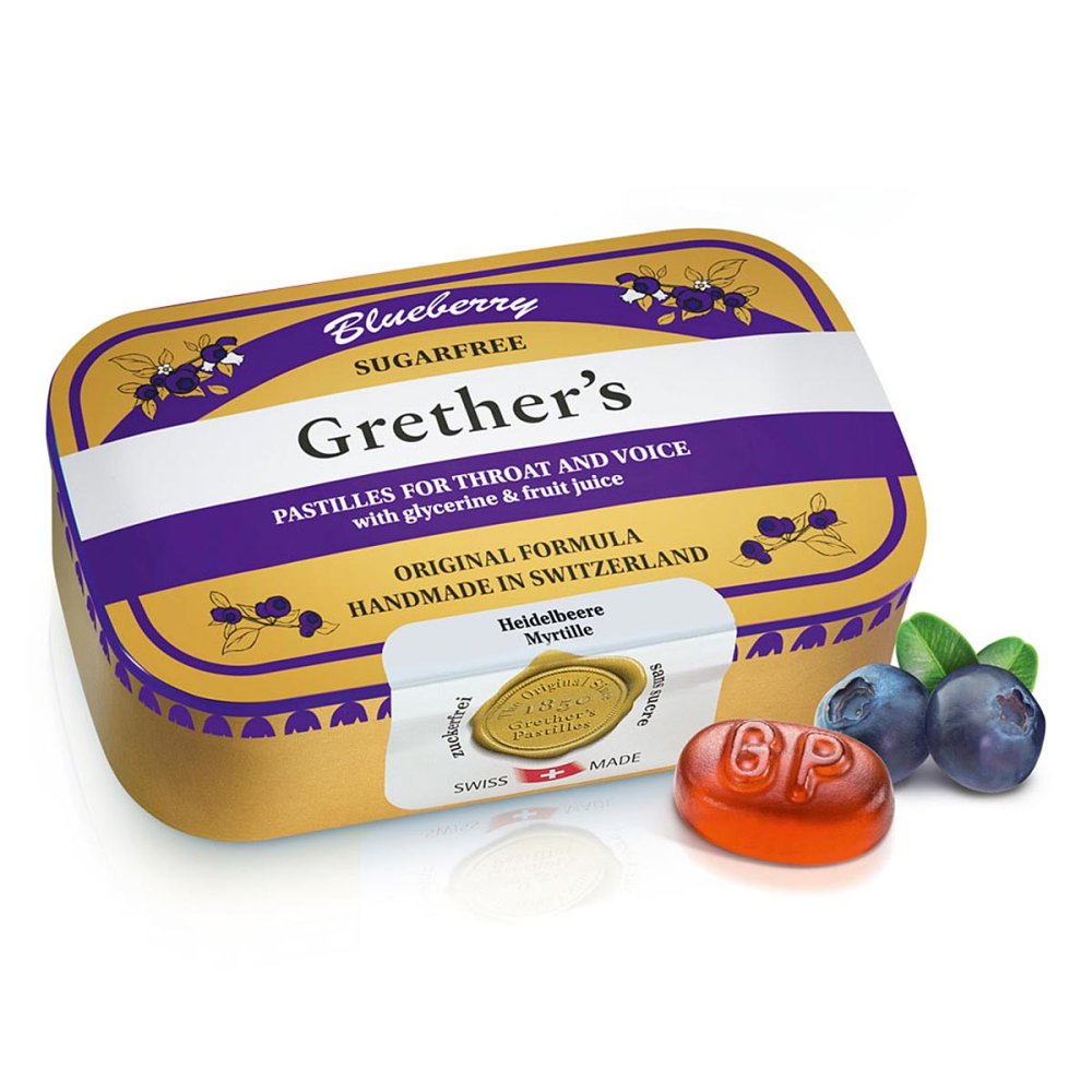 Grethers Pastilles myrtille sans sucre (110 g)