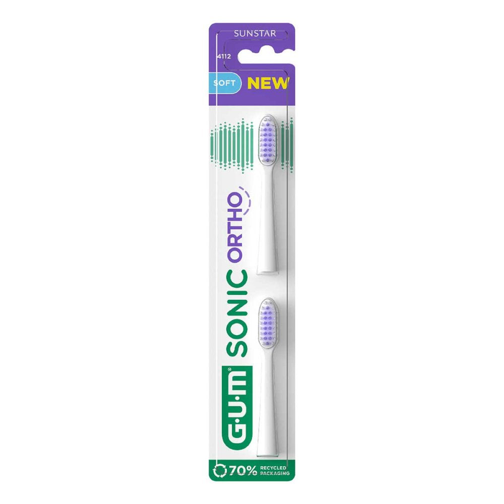 GUM SONIC ORTHO têtes de brosse de rechange (2 pièces)