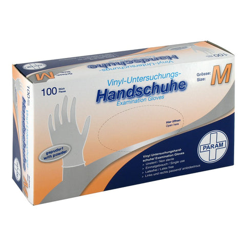 Param Powdered Vinyl Disposable Gloves M (100 pieces)