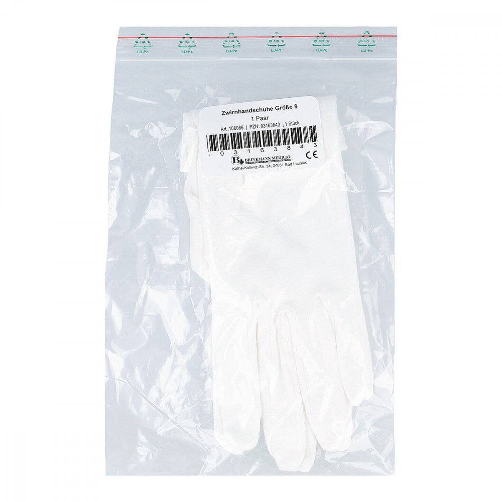 Brinkmann Gants en fil de coton taille 9 blanc (2 pièces)