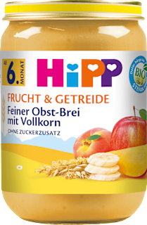 HiPP Frucht & Getreide feiner Früchtebrei mit Vollkorn ab dem 6. Monat (190 g)