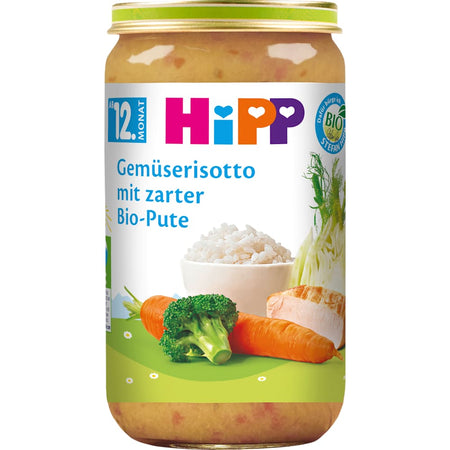 HiPP Menu risotto aux légumes avec dinde tendre dès le 12e mois (250 g)