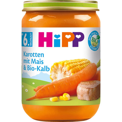 HiPP Menü Karotten mit Mais und Kalb ab 6 Monaten (190 g)