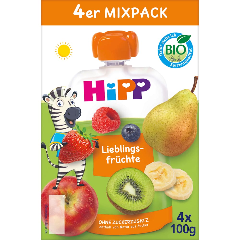 HiPP HiPPiS Mix-Pack dès 1 an (4x100 g), 400 g