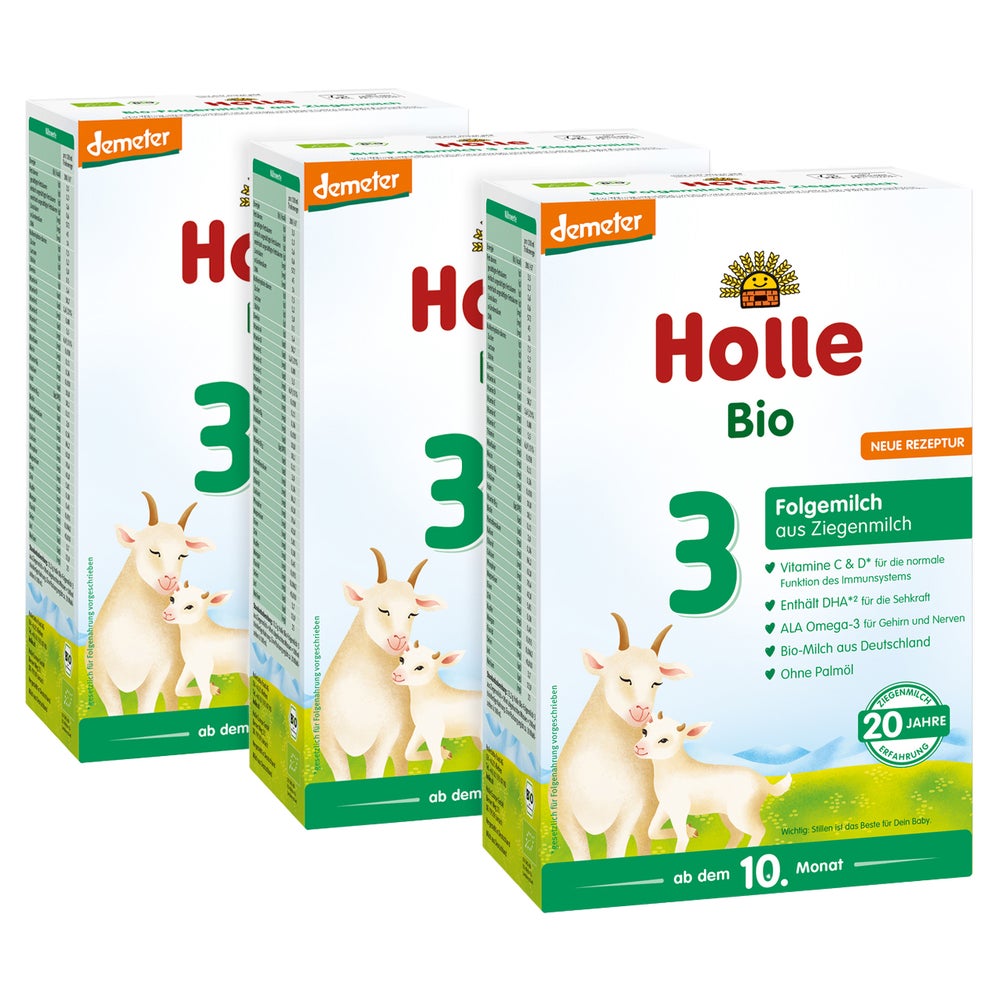 Holle Bio lait de suite 3 à base de lait de chèvre (3 × 400 g)