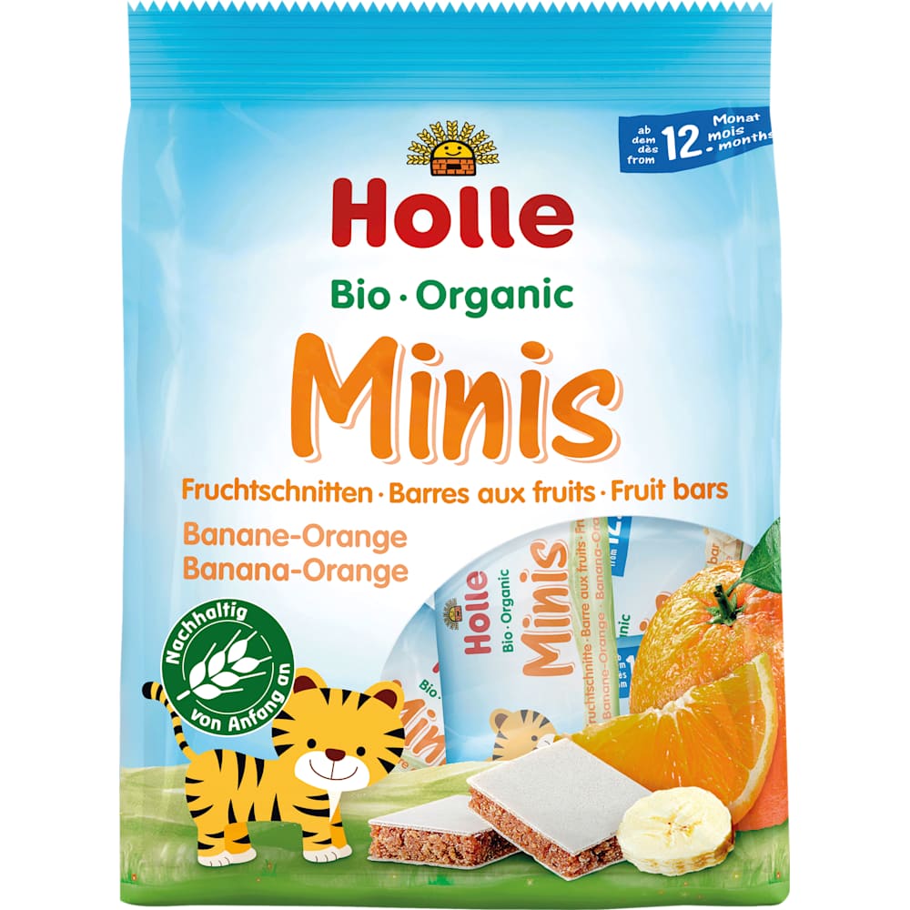 Holle Barre de fruits Minis banane-orange dès le 12e mois (100 g)