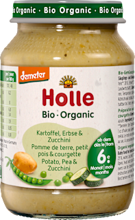 Holle Légumes et pommes de terre aux petits pois et courgettes dès le 6e mois (190 g)