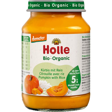 Holle Menü Kürbis mit Reis ab dem 5. Monat (190 g)