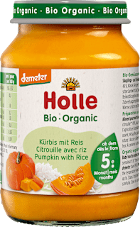 Holle Menu potiron avec riz dès le 5e mois (190 g)
