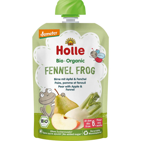 Holle Organic Fruit Pouch Pear, Apple & Fennel, from 6 months (100 g)