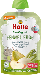 Holle Quetschie Fennel Frog, poire, pomme & fenouil, dès 6 mois (100 g)