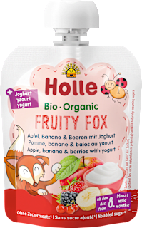 Holle Fruity Fox Apfel, Banane & Beeren mit Joghurt, ab 8 Monaten (85 g)