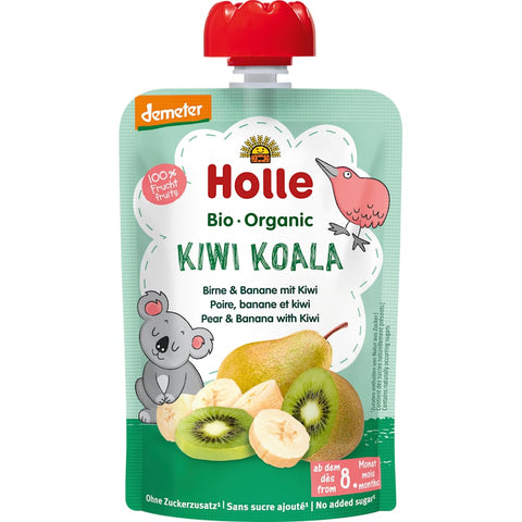 Holle Koala Kiwi pouch puree, pear & banana with kiwi, from 8 months (100 g)