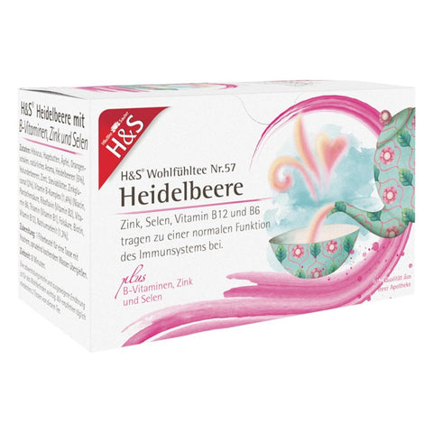 H&S Heidelbeer-Tee mit Vitaminen B, Zink und Selen (20 Beutel à 2,5 g)