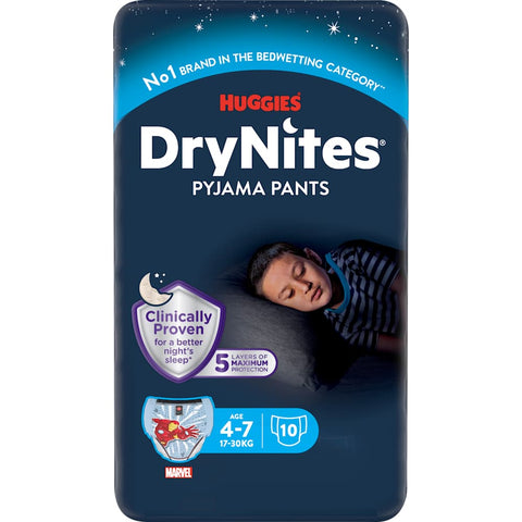 HUGGIES DryNites Bedtime Pants Boys 4-7 years (10 count)