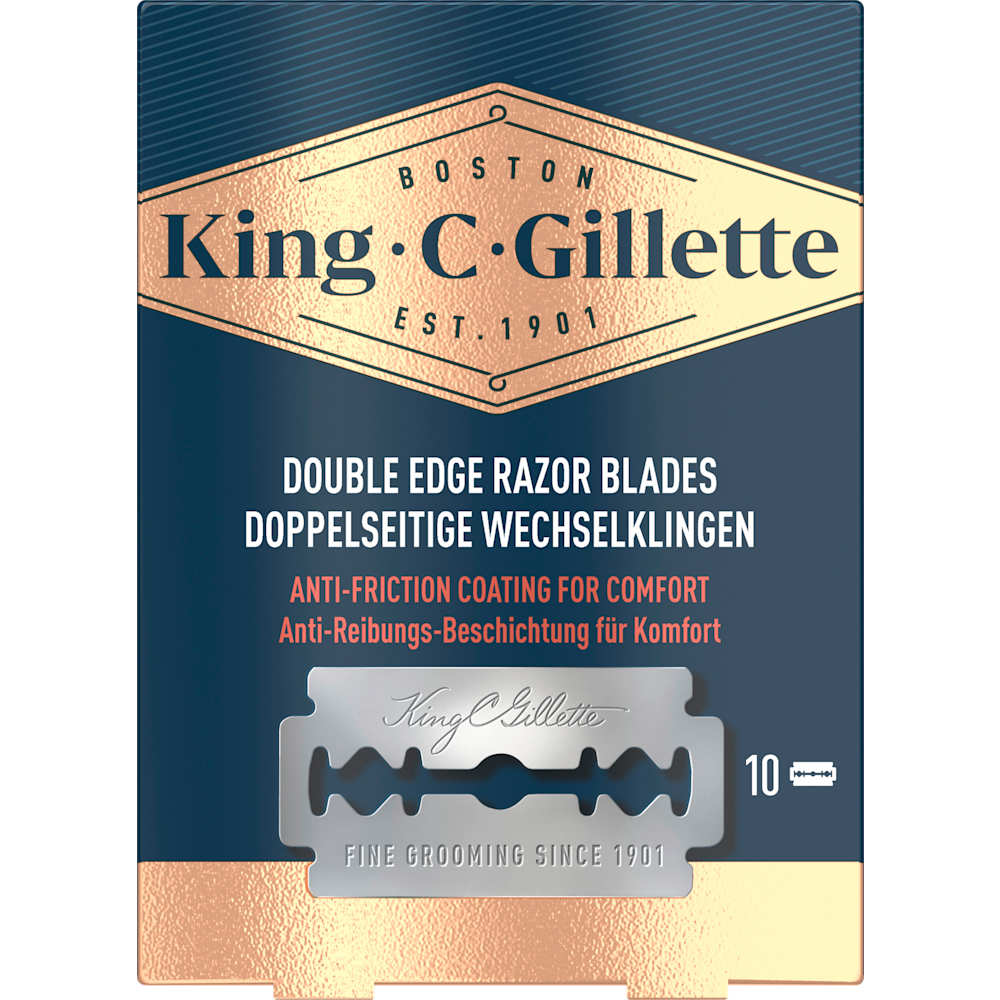King C. Gillette lames de rasoir à double tranchant pour rasoir de sûreté (10 pièces)