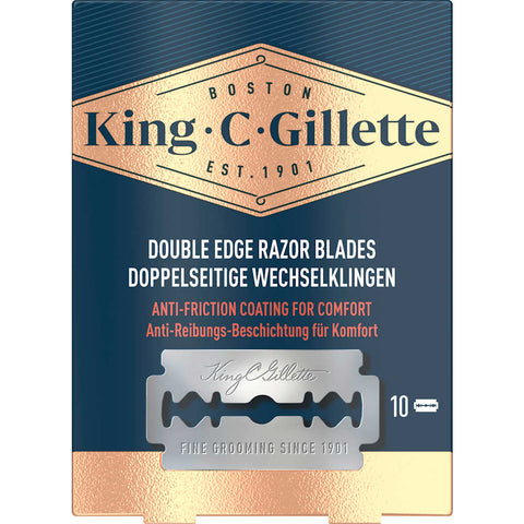 King C. Gillette lames de rasoir à double tranchant pour rasoir de sûreté (10 pièces)