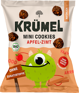 KRÜMEL Snack enfant Mini Monster Cookies pomme cannelle, dès 3 ans (50 g)