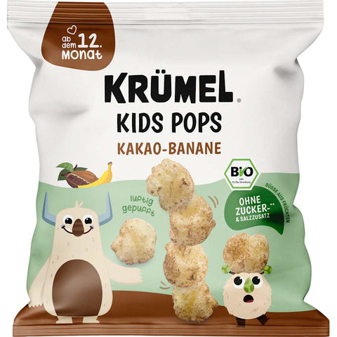 KRÜMEL Snack pour enfants Popcorn cacao-banane dès le 12e mois (20 g)