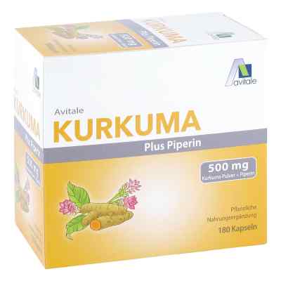 Avitale Curcuma 500 mg + pipérine gélules (180 pièces)