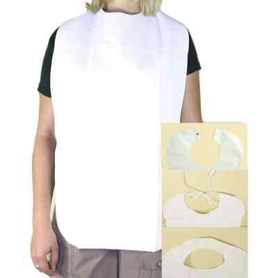 Careliv Produkte Bavoir adulte film/éponge blanc avec poche et velcro (1 pièce)