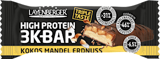 Layenberger 3K Bar High Protein 32% barre protéinée triple cacahuète-amande-noix de coco (45 g)