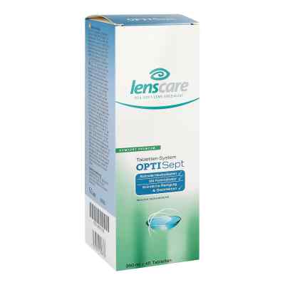 Lenscare Optisept Set 350 ml + 45 Tabletten + 1 Behälter (1 Packung)