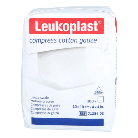 Leukoplast Compresse en gaze de coton 10 x 10 cm non stérile 8 plis (100 pièces)