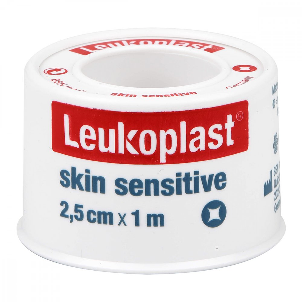 Leukoplast Skin Sensitive 2,5 cm x 1 m avec anneau de protection (1 pièce)