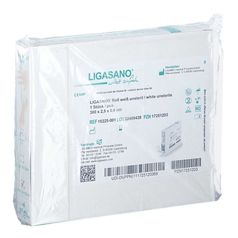 Ligasano Wundauflage weiß Rolle 0,6x2,5x300 cm unsteril (1 Stück)