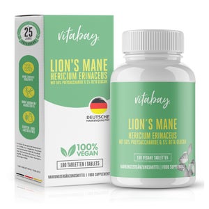 Vitabay Crinière de lion (Hericium erinaceus) 60000 mg comprimés à haute dose (180 pièces)