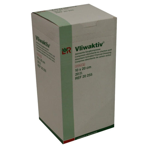 Lohmann & Rauscher Vliwaktiv compresse absorbante au charbon actif stérile (10x 20 pièces)