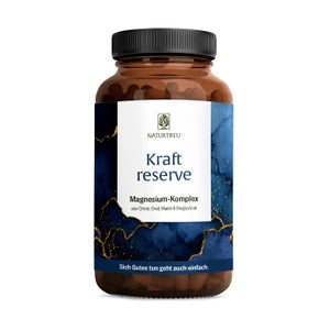 Naturtreu KRAFTRESERVE Complexe de magnésium (bisglycinate de magnésium, oxyde de magnésium, dicitrate de trimagnésium et malate de magnésium) - 180 gélules végétales hautement dosées
